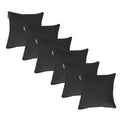 Water Resistant Outdoor Scatter Cushions Garden Furniture Decorative Pillows - Black / Pack of 6