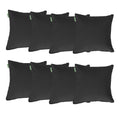 Water Resistant Outdoor Scatter Cushions Garden Furniture Decorative Pillows - Black / Pack of 8