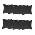 Water Resistant Outdoor Scatter Cushions Garden Furniture Decorative Pillows - Black / Pack of 10
