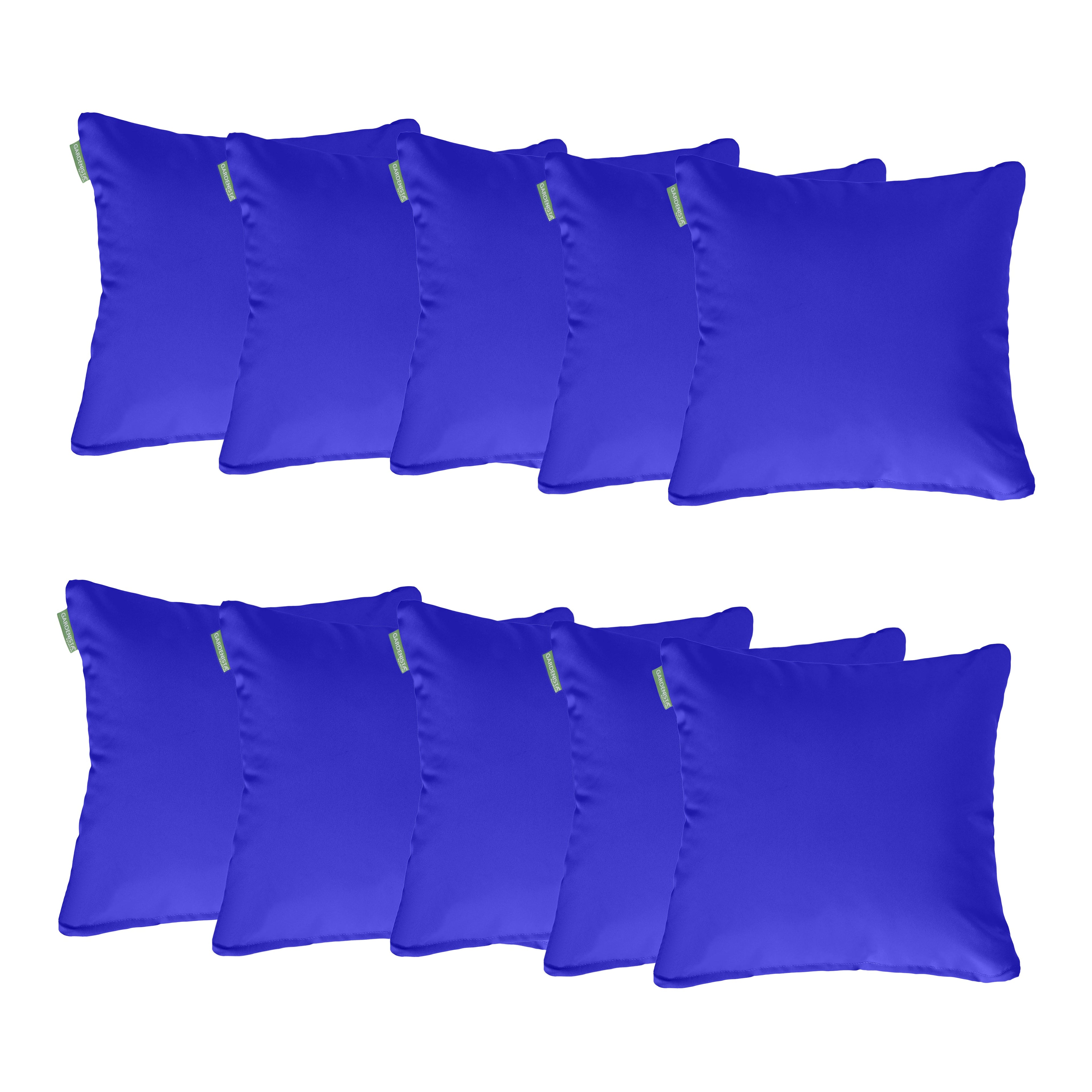 Water Resistant Outdoor Scatter Cushions Garden Furniture Decorative Pillows - Blue / Pack of 10