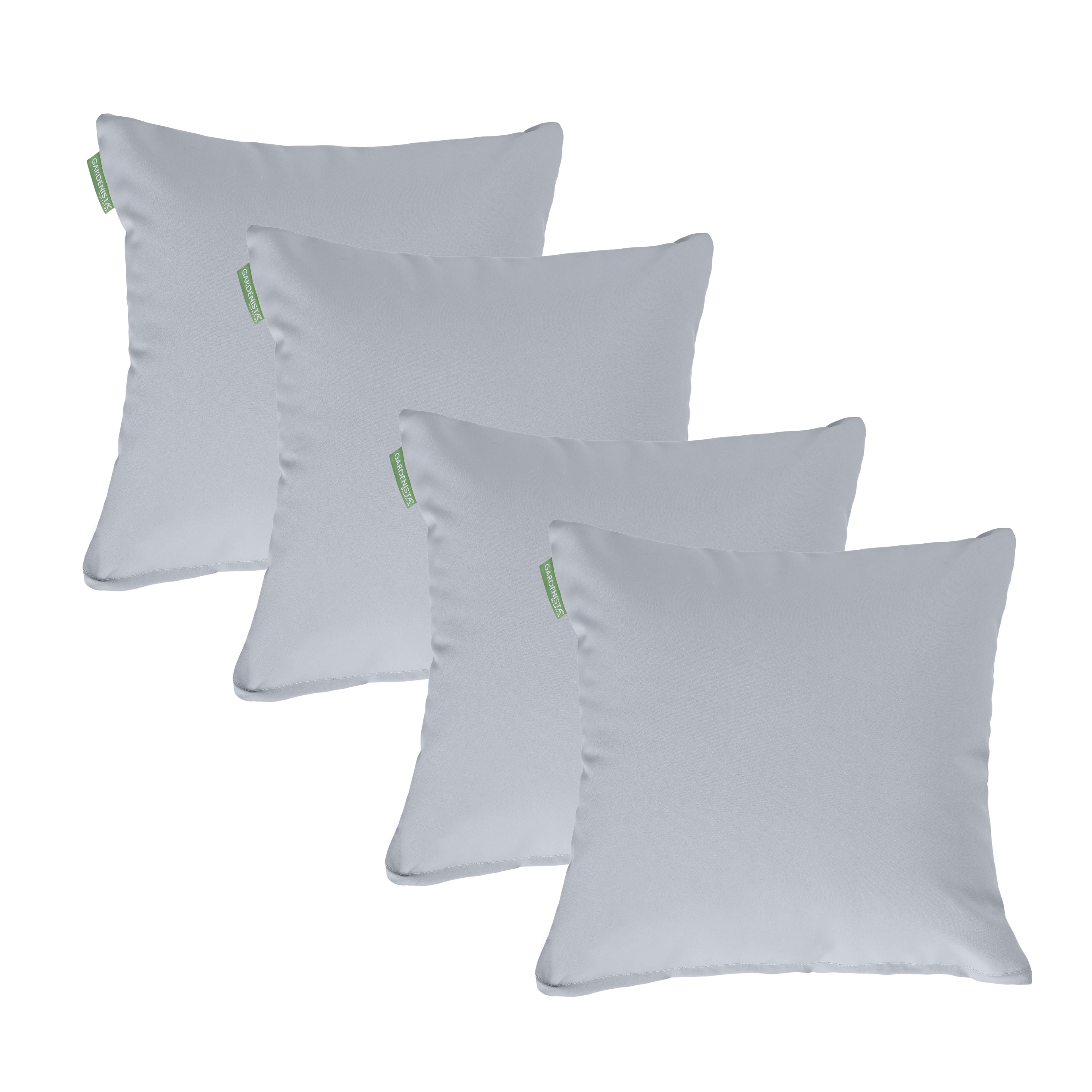 Water Resistant Outdoor Scatter Cushions Garden Furniture Decorative Pillows - Grey / Pack of 4