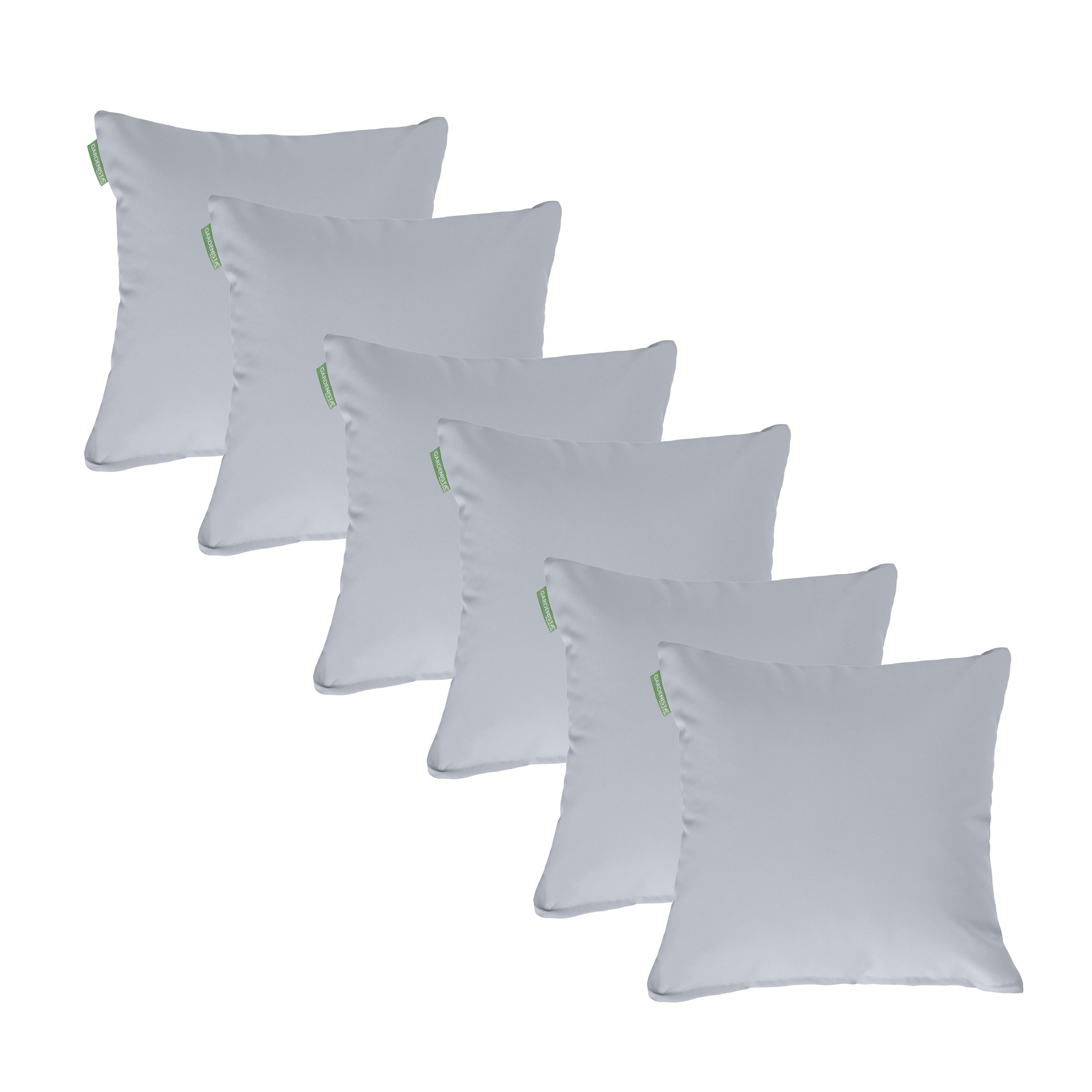 Water Resistant Outdoor Scatter Cushions Garden Furniture Decorative Pillows - Grey / Pack of 6