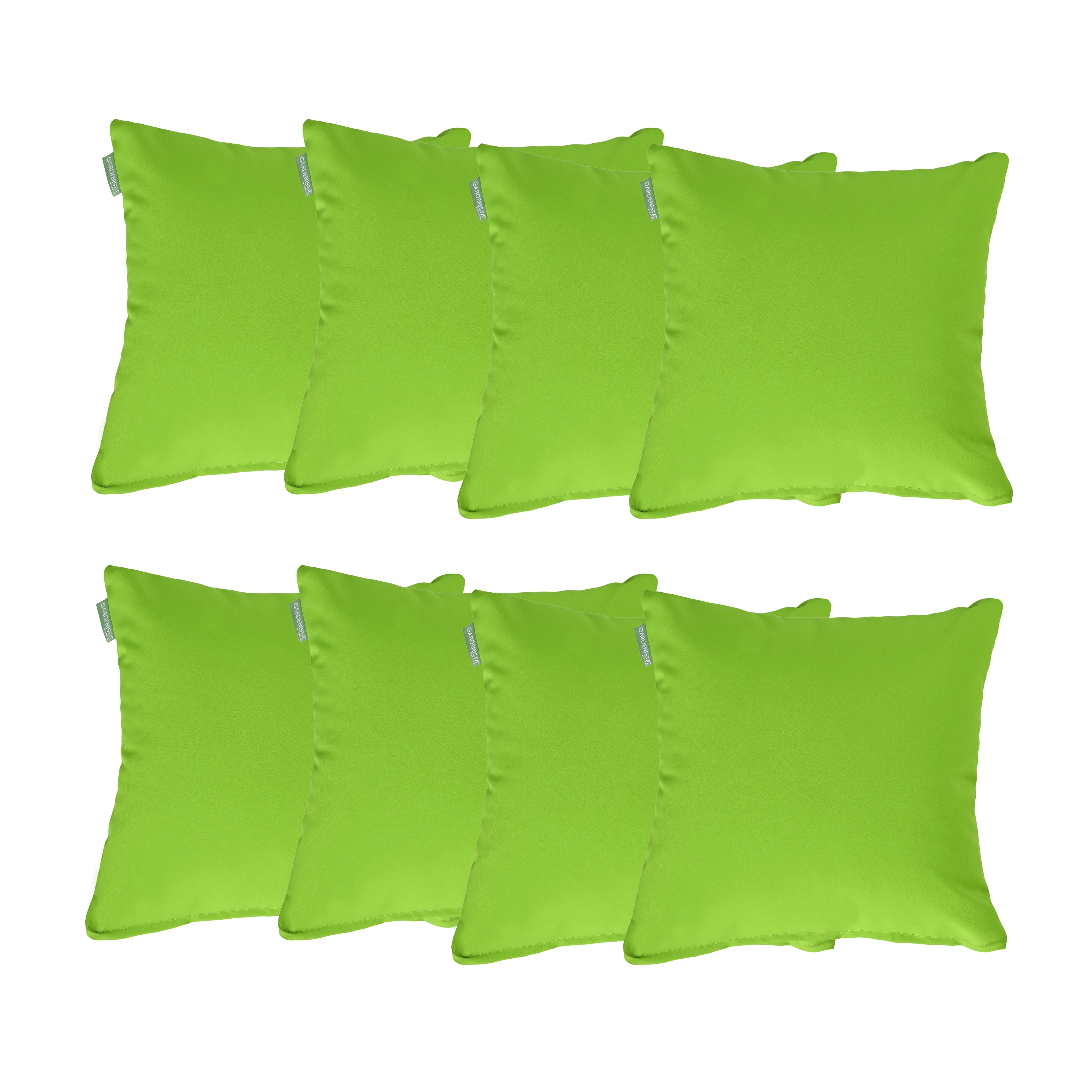 Water Resistant Outdoor Scatter Cushions Garden Furniture Decorative Pillows - Lime / Pack of 8