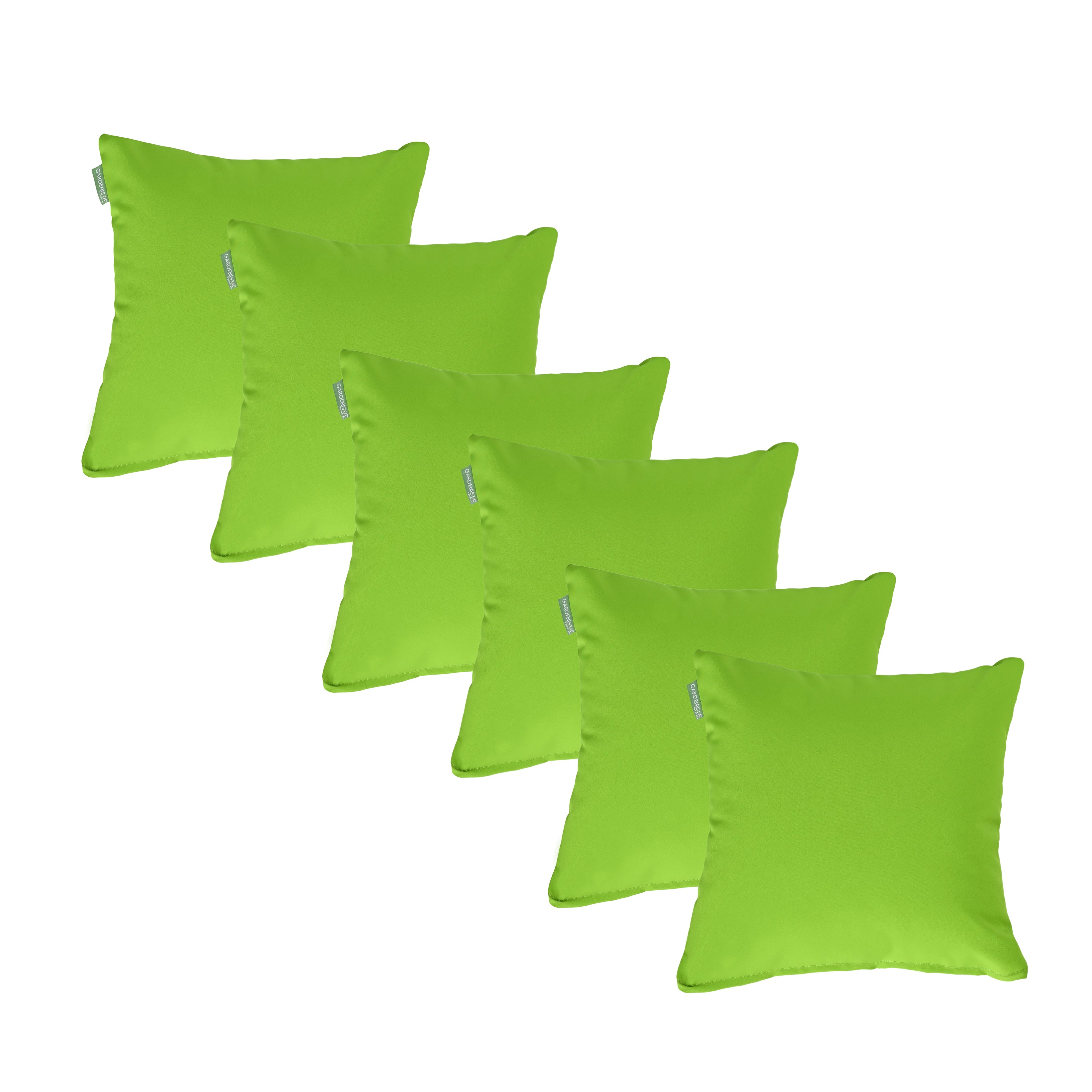 Water Resistant Outdoor Scatter Cushions Garden Furniture Decorative Pillows - Lime / Pack of 6