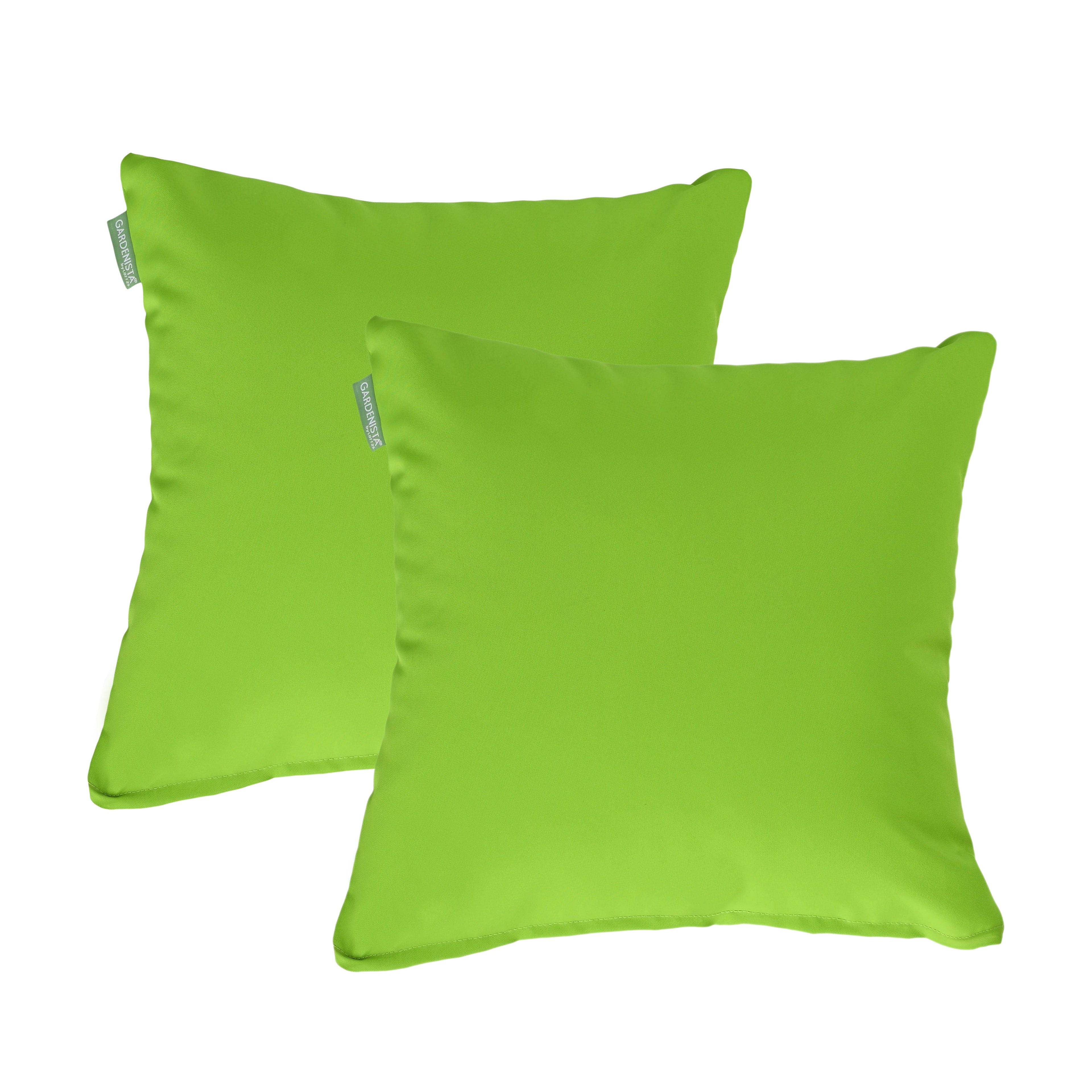 Water Resistant Outdoor Scatter Cushions Garden Furniture Decorative Pillows - Lime / Pack of 2