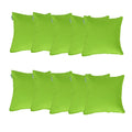Water Resistant Outdoor Scatter Cushions Garden Furniture Decorative Pillows - Lime / Pack of 10