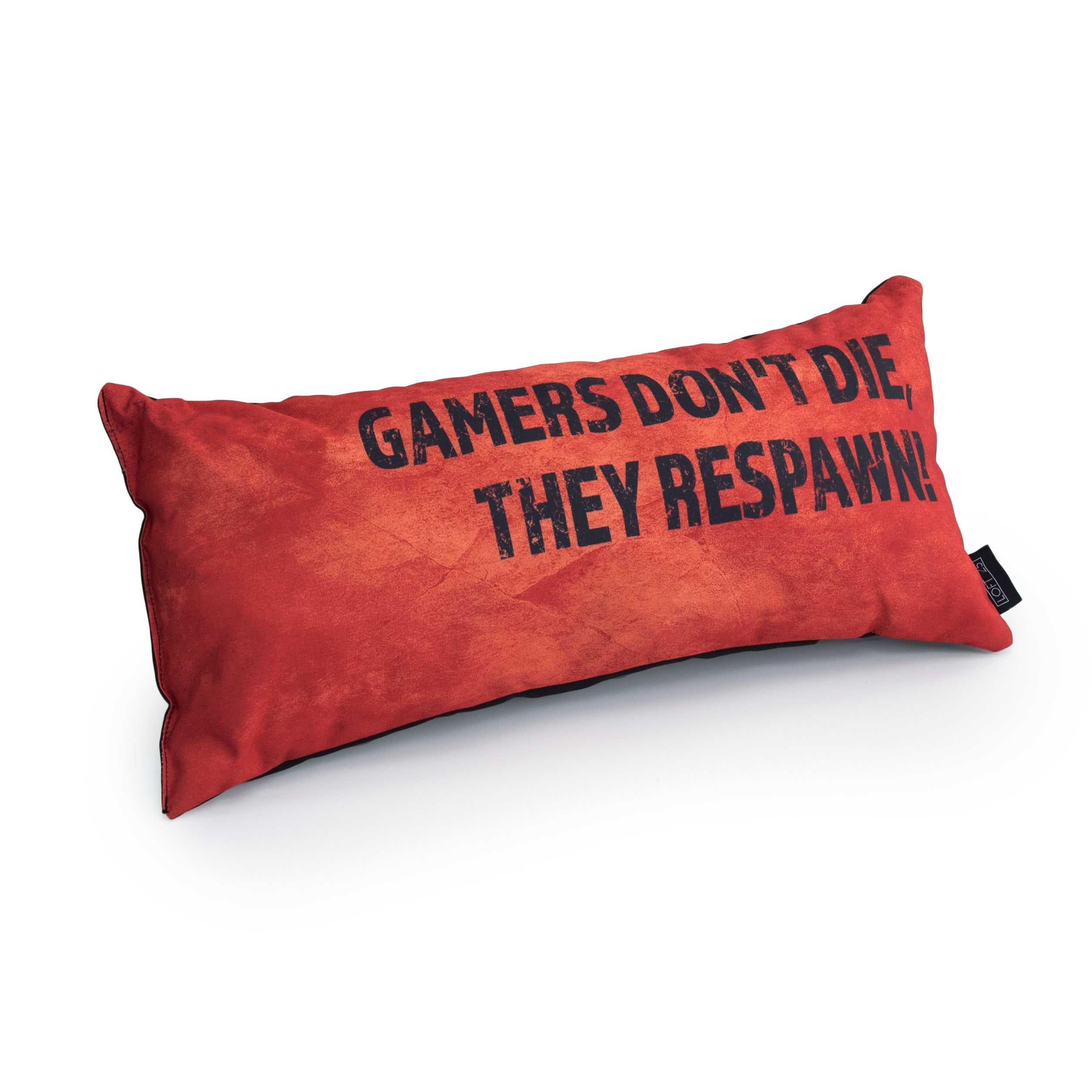 Gaming Cushion - Gamers Don't Die, They Respawn! - Orange
