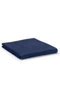 Navy Classic Organic Cotton Sateen Weave Flat Sheet - Navy Blue / King