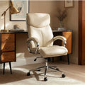 COLAMY MARCUS One-Piece Setup Swivel Office Chair - Beige