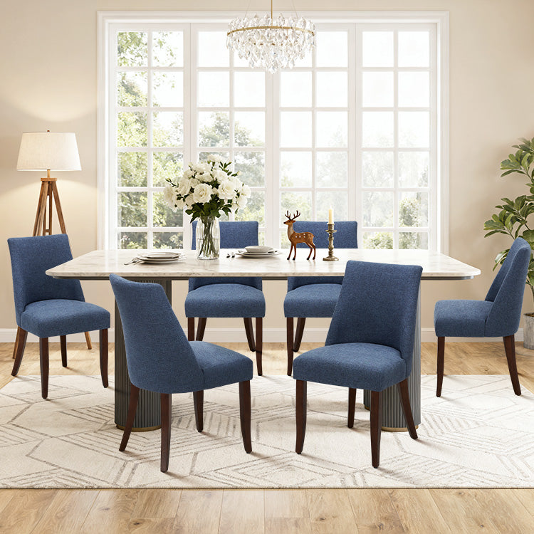 COLAMY KAVA Modern Casual Dining Chair - Blue / Set of 6