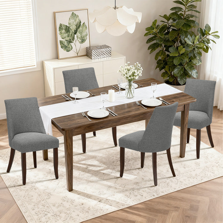 COLAMY KAVA Modern Casual Dining Chair - Light Grey / Set of 4