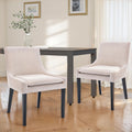 COLAMY MAIRA Transitional Neutral Dining Chair - Beige / Set of 2