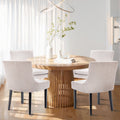 COLAMY MAIRA Transitional Neutral Dining Chair - Beige / Set of 4
