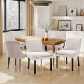 COLAMY MAIRA Transitional Neutral Dining Chair - Beige / Set of 6