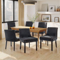COLAMY MAIRA Transitional Neutral Dining Chair - Black / Set of 6