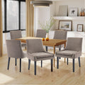 COLAMY MAIRA Transitional Neutral Dining Chair - Camel / Set of 6