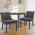 COLAMY MAIRA Transitional Neutral Dining Chair - Dark Grey / Set of 2