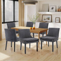 COLAMY MAIRA Transitional Neutral Dining Chair - Dark Grey / Set of 6