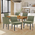 COLAMY MAIRA Transitional Neutral Dining Chair - Green / Set of 6