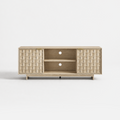 COLAMY PIXEL TV Stand with Storage - Oak