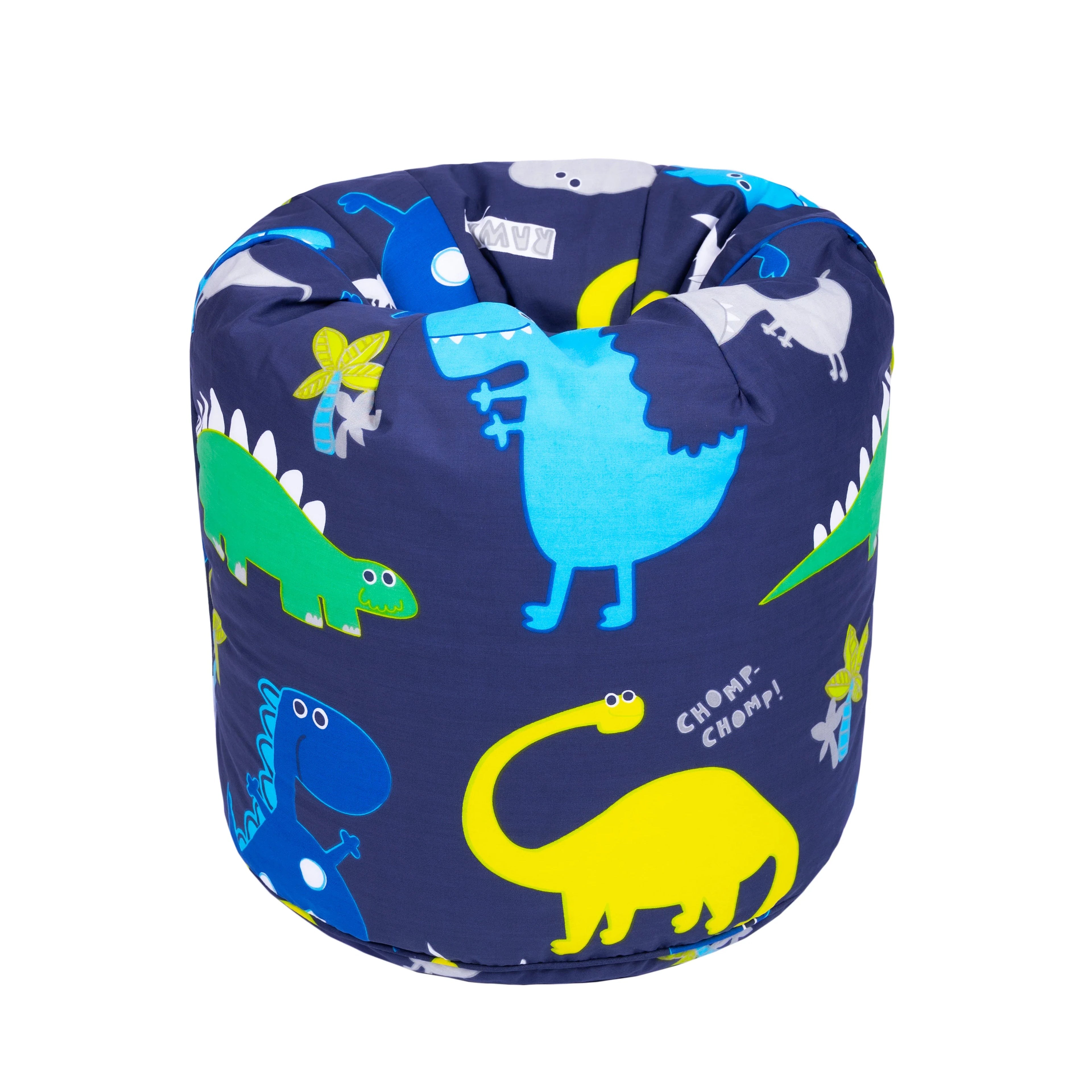 Bean Bag Chair Kids Bean Bags Printed Round Kiddies Beanbag with Carry Handle - Dino Dark