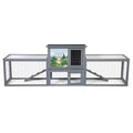 Coziwow 94.5″L 2-Story 3-Compartment Rabbit Hutch - Gray / Flat Roof / Standard