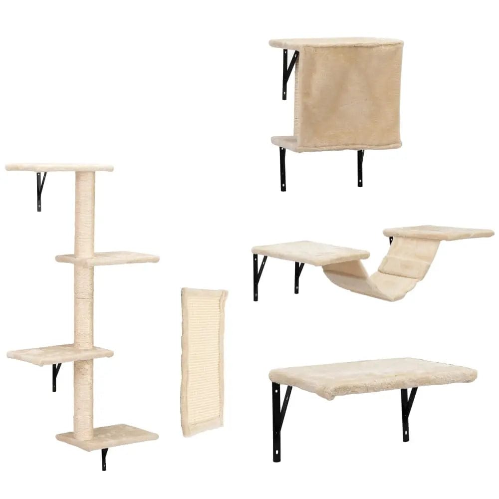 Coziwow 5 Pcs Wall-Mounted Cat Climber Set - Beige