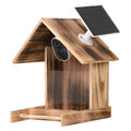 Coziwow Smart Solar-Powered Bird Feeder with Camera - Torched Wood Grain