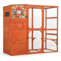 Coziwow 76″L 4-Tier Custom Outdoor Cat Enclosure - Orange / Patterned