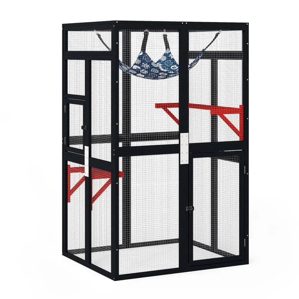 Coziwow 39L Wooden Outdoor Cat Catio - Black