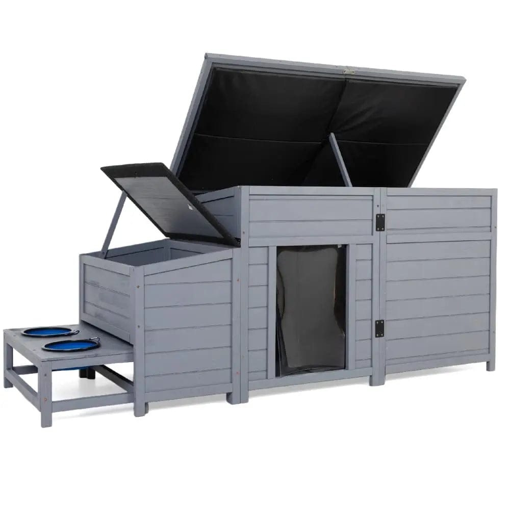 Coziwow 59''L Warm Dog House with Feeding Bowl - Basic / Plain