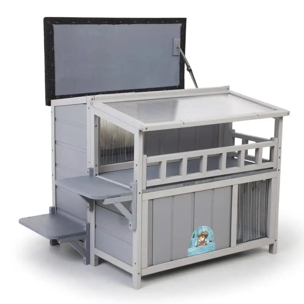 Coziwow 36''L Cat House with Balcony - Basic