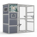 Coziwow 76″L 4-Tier Custom Outdoor Cat Enclosure - Gray / Patterned