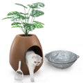 Coziwow Eggloa6 2-in-1 Cat Litter Box & Cat Bed - Brown / Basic Set