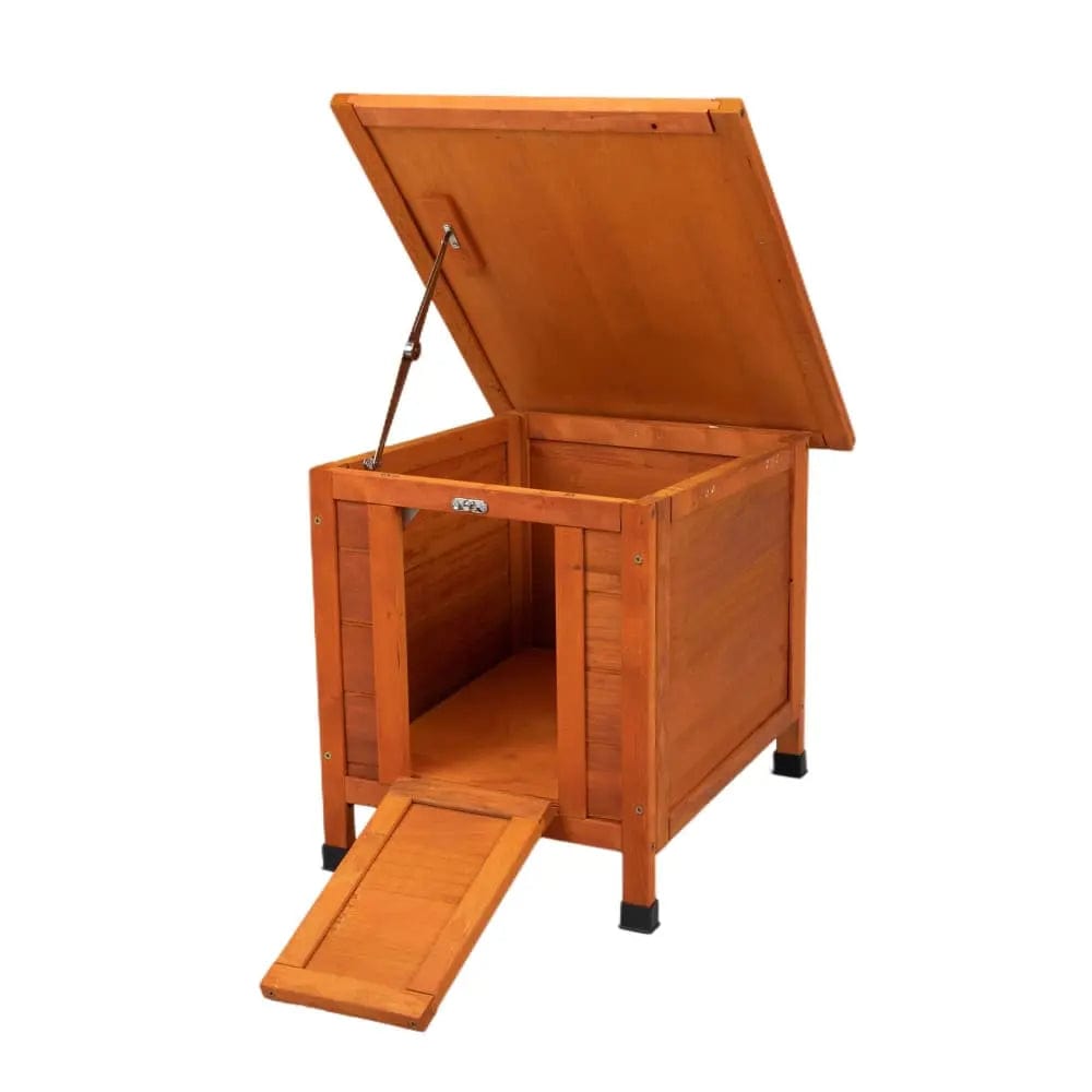 Coziwow 20″L Wooden Small Rabbit Hutch - Orange