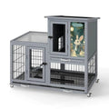 Coziwow 37″L 2-Story Wheeled Wooden Rabbit House - Upgraded Version