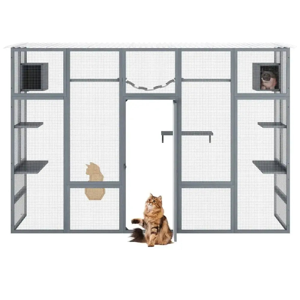 Coziwow 104"L 3-Side Extra Large Catio - Gray