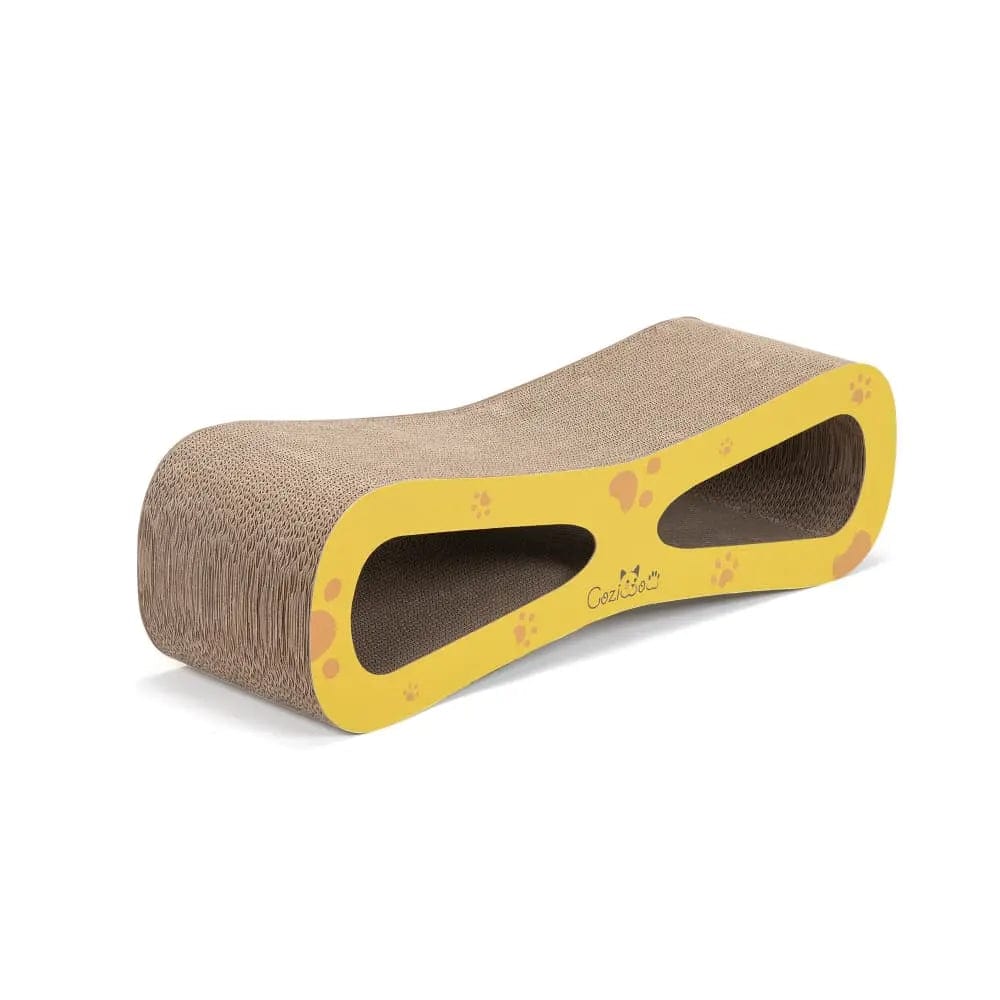 Coziwow 8-Shaped Cat Scratcher Lounge Bed - Yellow