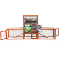 Coziwow 94.5″L 2-Story 3-Compartment Rabbit Hutch - Orange / Sloped Roof / Insulated