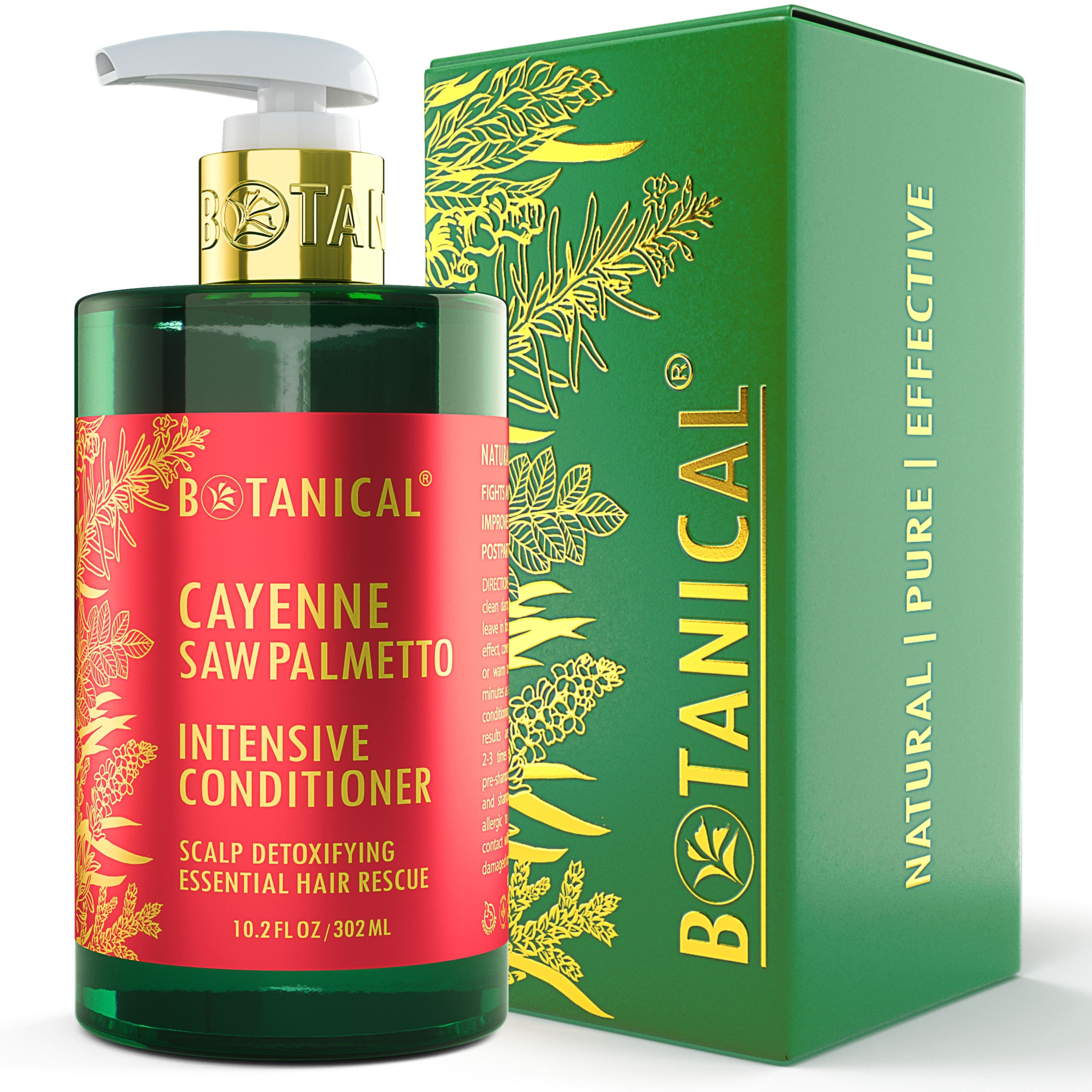 Intensive Conditioner - Cayenne & Saw Palmetto - Scalp Detoxifying - Full Size (10.2 fl oz)