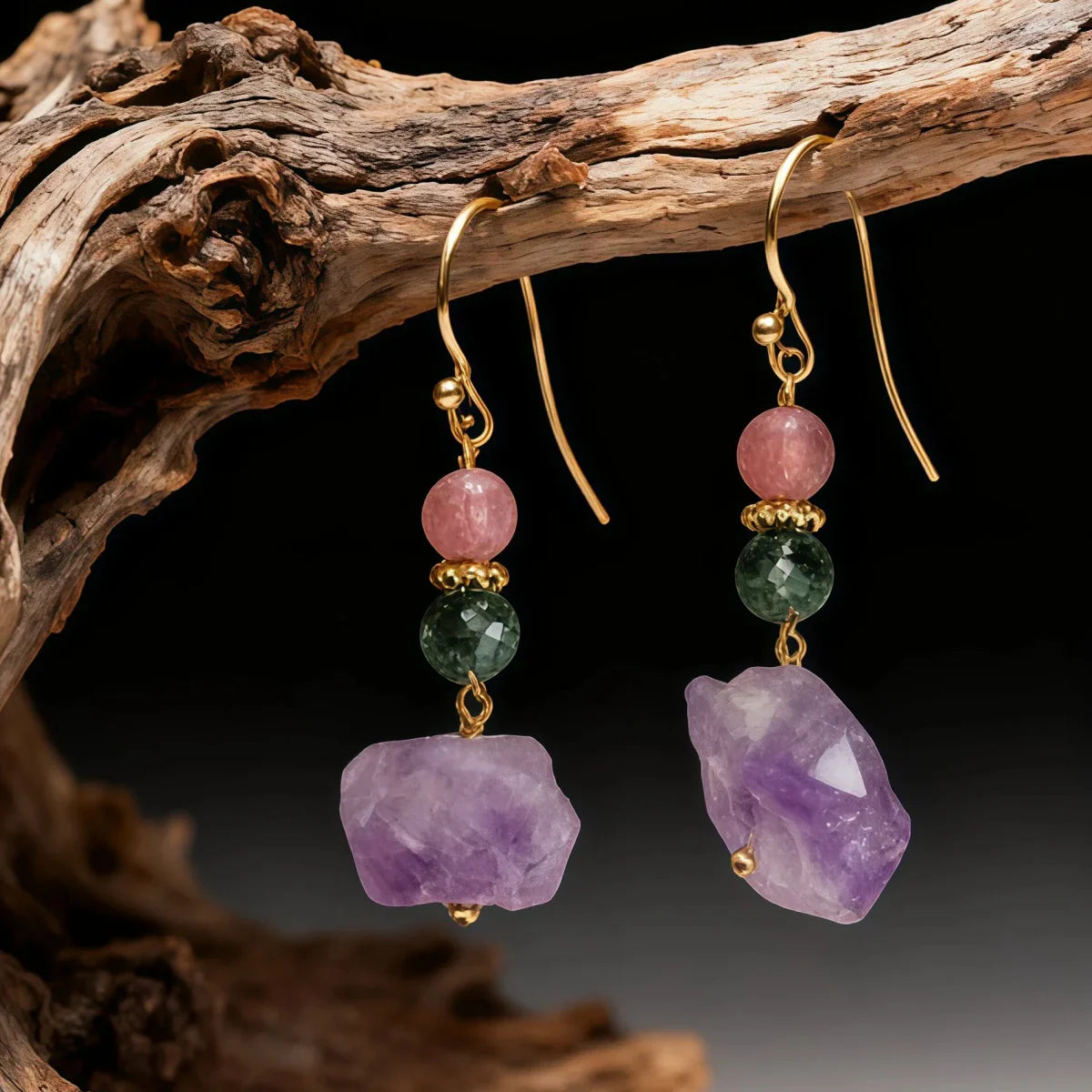 Calm & Spiritual Protection – Amethyst Healing Earrings