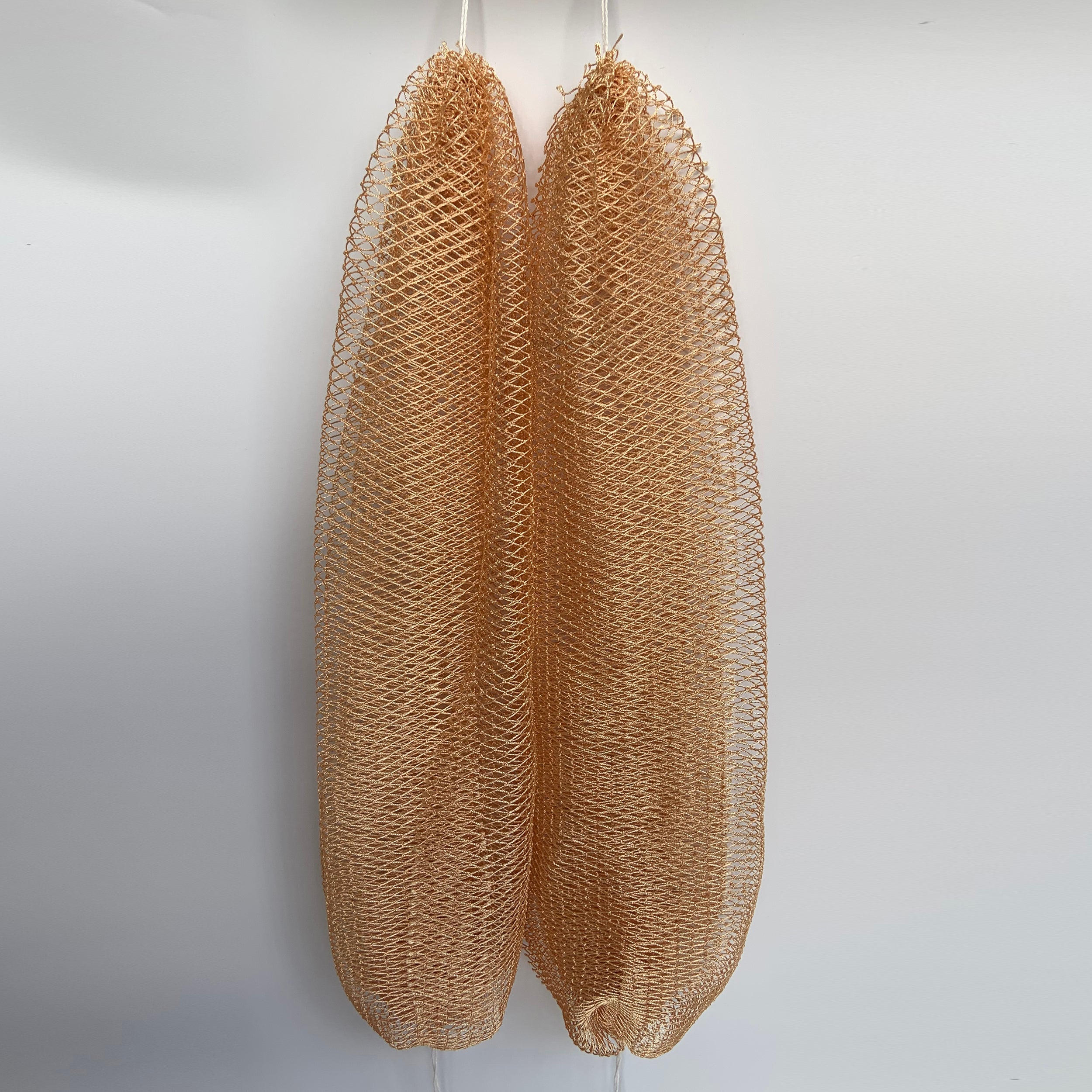 2 PCS Authentic African Exfoliating Net Bath Sponge - 2 PCS Champagne