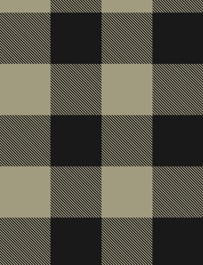 'Check Baby Check' Wallpaper by Wallshoppe - Black / Tan - Removable / 26 in. x 12 ft.