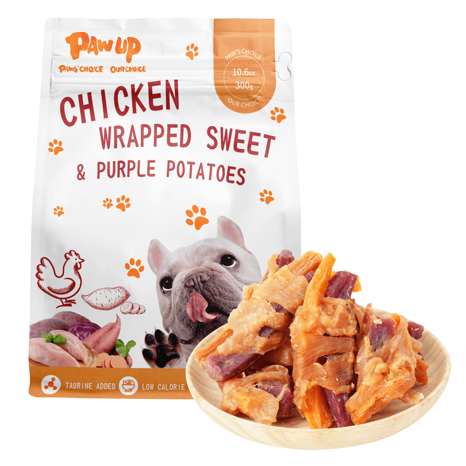 Chicken Wrapped Sweet Potato Dog Treats, High-Fiber Chews for Dogs, 10.6 oz