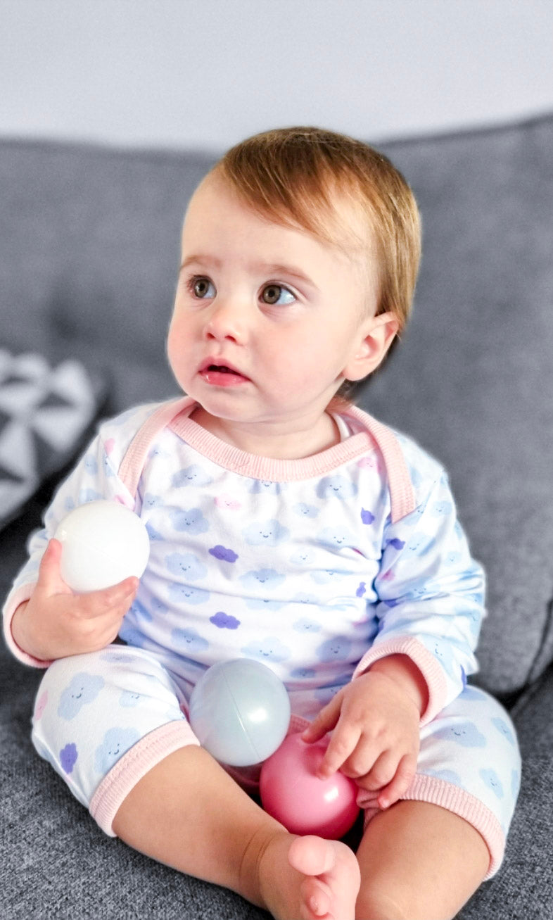Cloud Sleepsuit - 9-12mths / Clouds / White