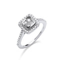 0.25ct Round Diamond Cluster Halo Ring in White Gold - 0.25 Carat / 950 Platinum