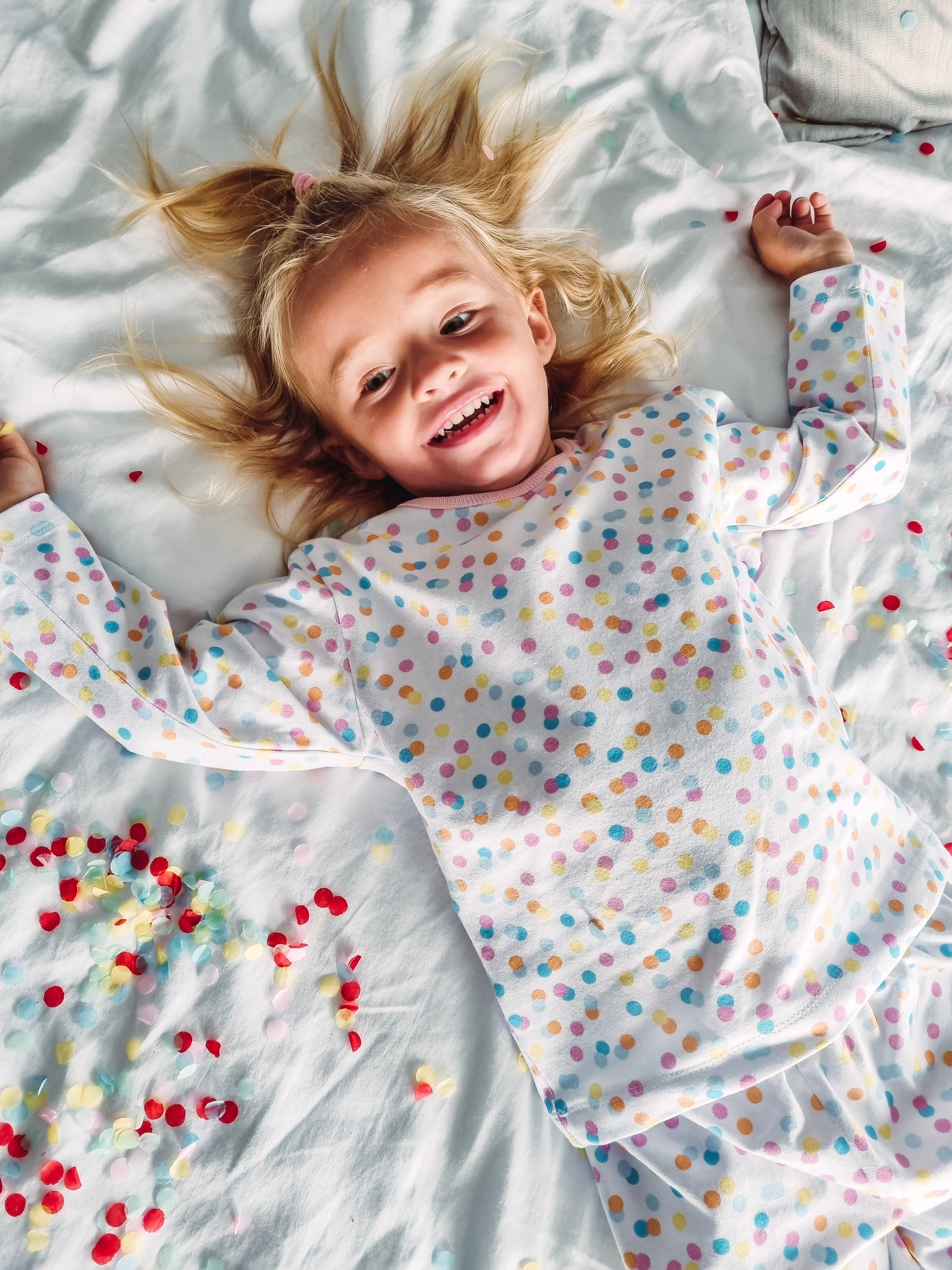 Confetti Crew Neck Pyjamas - 9-10yrs / Confetti / White