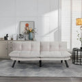Convertible Futon Sofa Bed Couch | Adjustable 2-Seater Sleeper - Cream