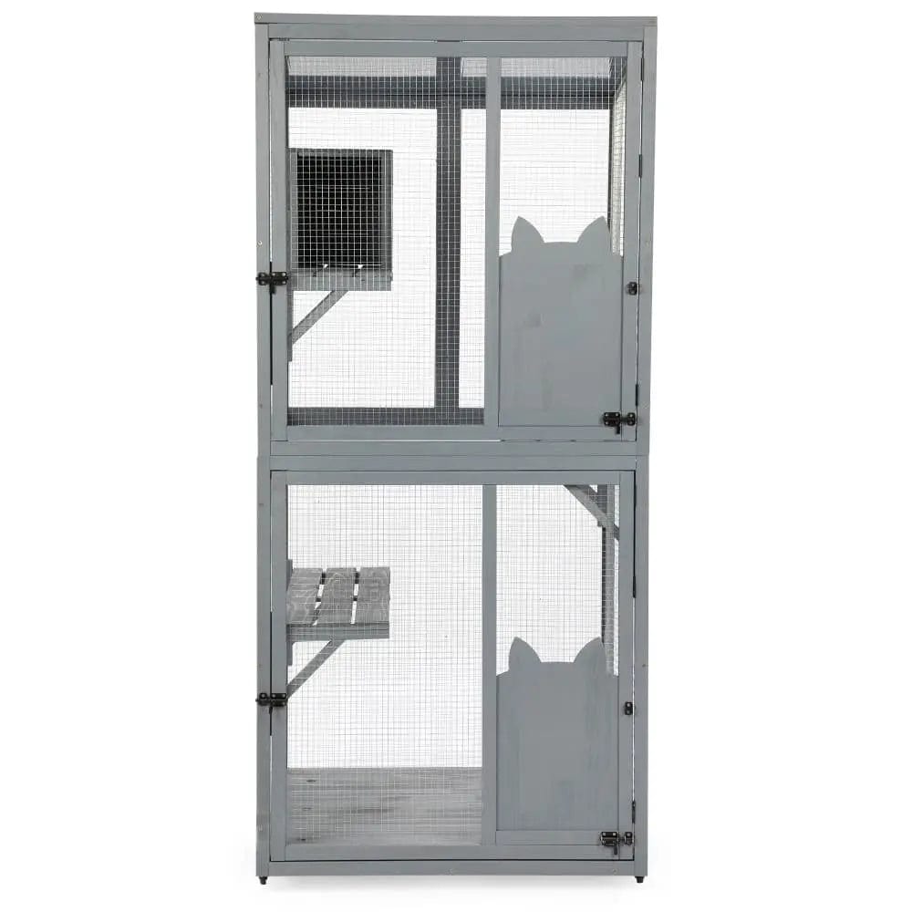 Coziwow 31.5"L 2-Tier Wheeled Cat Cage - Plain