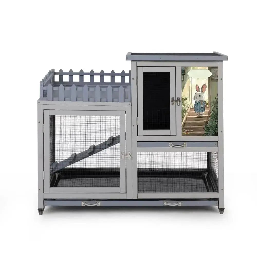 Coziwow 38"L 3-Tier Wheeled Rabbit House - Basic